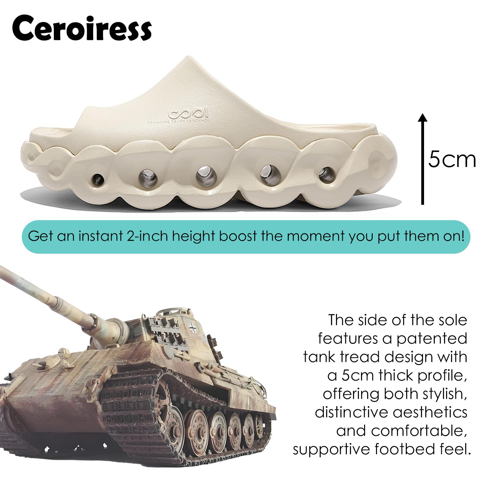 Ceroiress EVA Platform Recovery Slides Sandals - Thick Sole Fashion Clogs