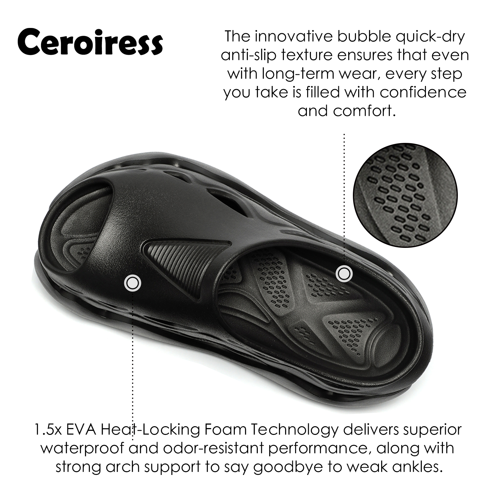 Ceroiress Men's Slip On Clogs - Casual Bubble Head Platform Trendy Sandals